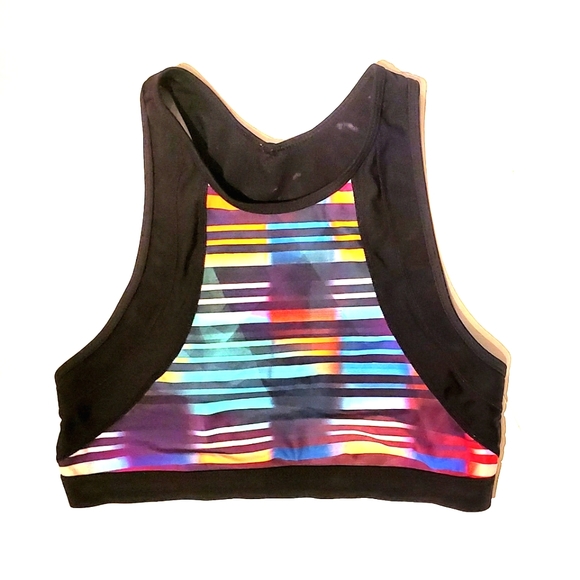 New $54 ATHLETA Ultimate Printed Sports Bra A-C cup S SMALL NWOT - Picture 2 of 5